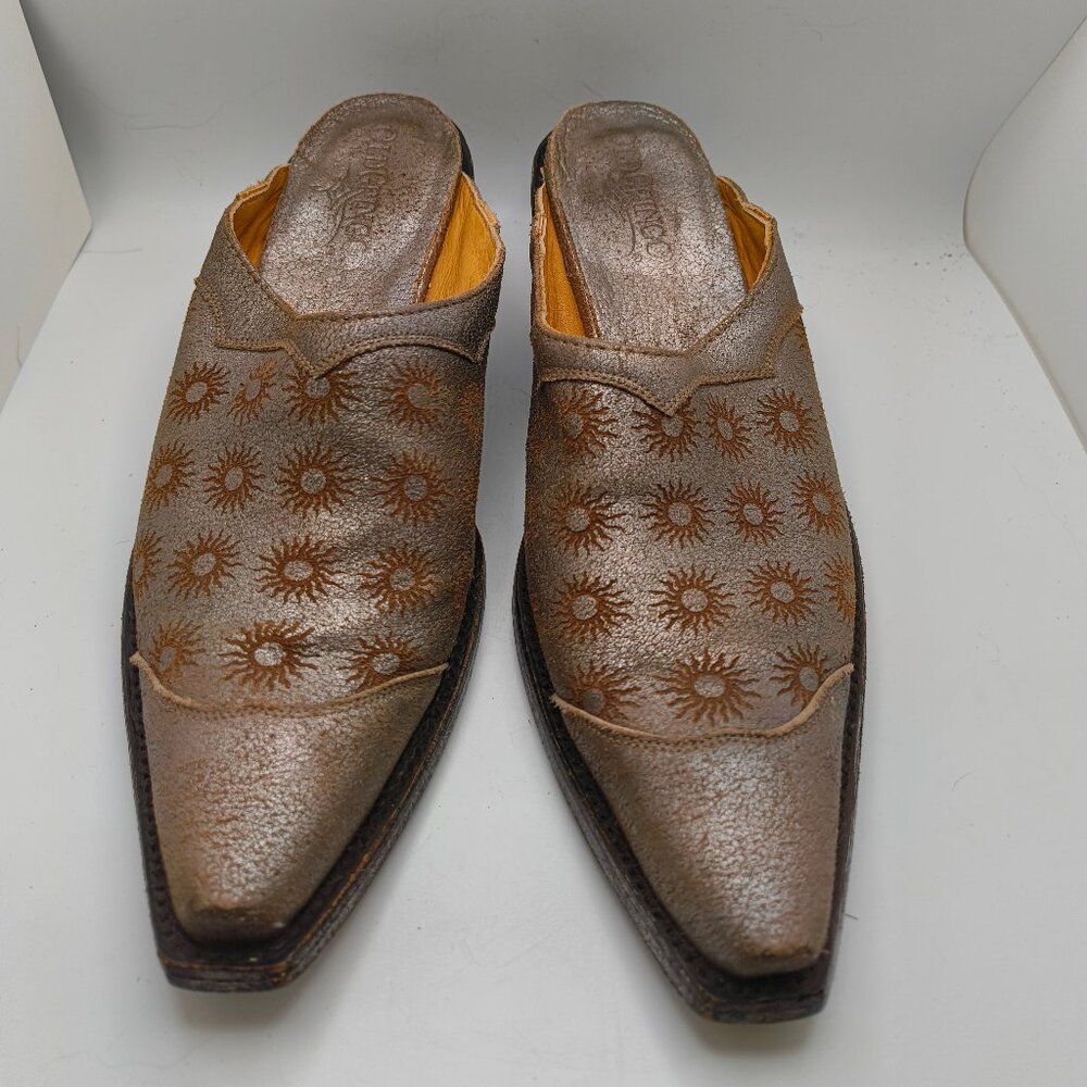 Old Gringo Pewter Mules, size 8.5B